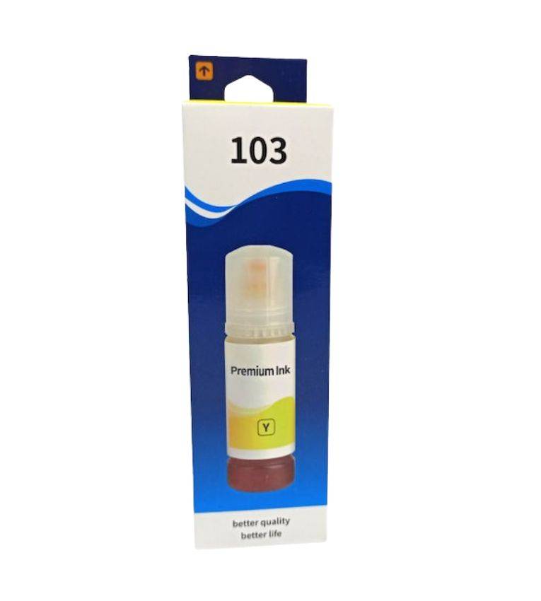 premium Ink Bouteille de Recharge d'Encre Jaune 70 ml pour Imprimantes de série G, avec Capacité d'impression d'environ 7000 pages résistante à l'eau